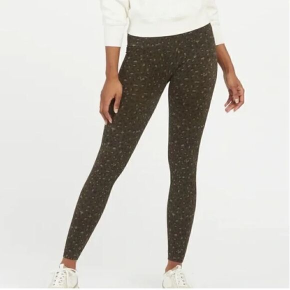NWT Spanx Look At Me Now Leggings Olive Leopard Size XL - Picture 10 of 12